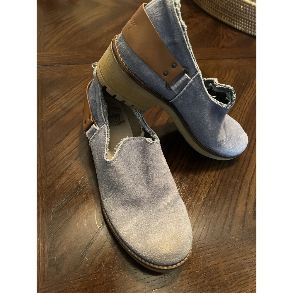COOLWAY Women's Blue Suede Leather Casual Shoes Slip On US 9 EU 40